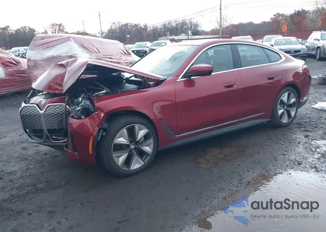 2025 BMW I4 Gran Coupe xDrive40 z USA, uszkodzony, nr VIN WBY43HD00SFU43541